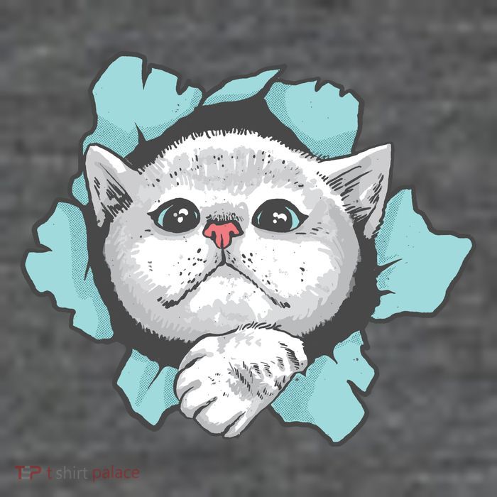 Cute Cat Through Hole Button