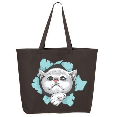 Cute Cat Through Hole 25L Jumbo Tote