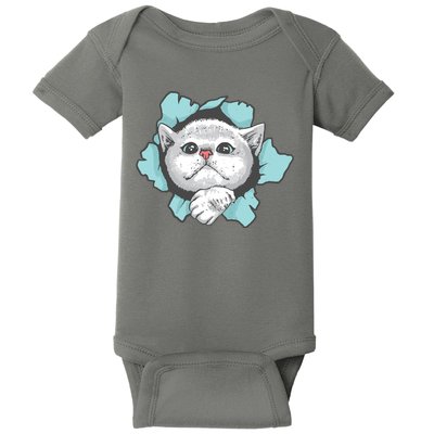 Cute Cat Through Hole Baby Bodysuit