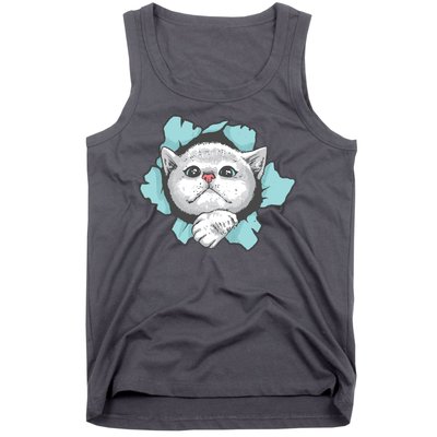 Cute Cat Through Hole Tank Top