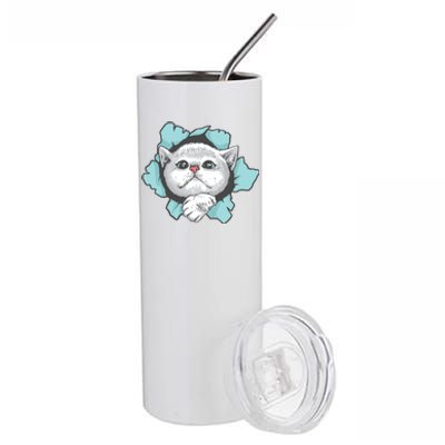 Cute Cat Through Hole Stainless Steel Tumbler