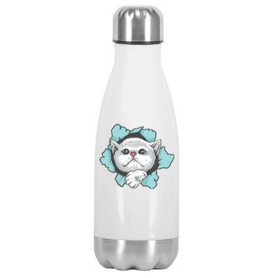 Cute Cat Through Hole Stainless Steel Insulated Water Bottle