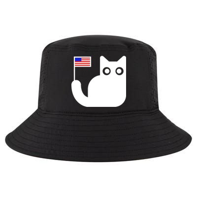 Cute Cat USA Tail Flag Cool Comfort Performance Bucket Hat