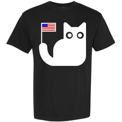 Cute Cat USA Tail Flag Garment-Dyed Heavyweight T-Shirt