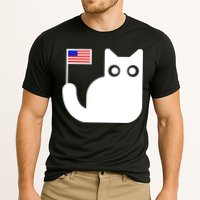 Cute Cat USA Tail Flag Cooling Performance Crew T-Shirt