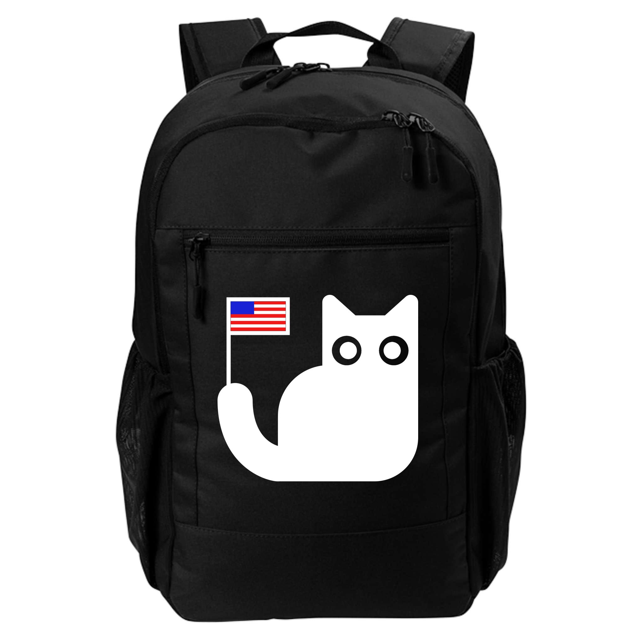 Cute Cat USA Tail Flag Backpack