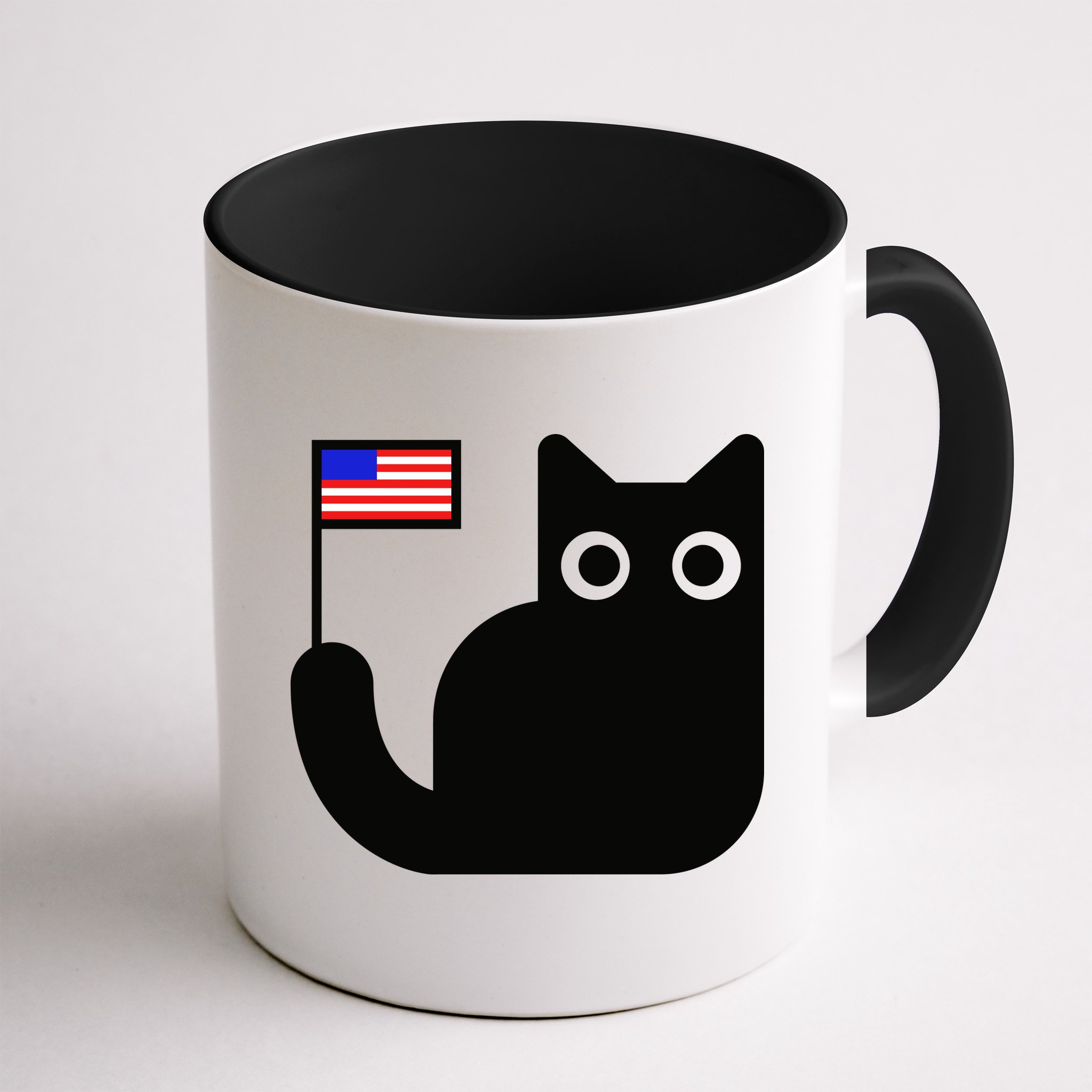 Cute Cat USA Tail Flag Mug
