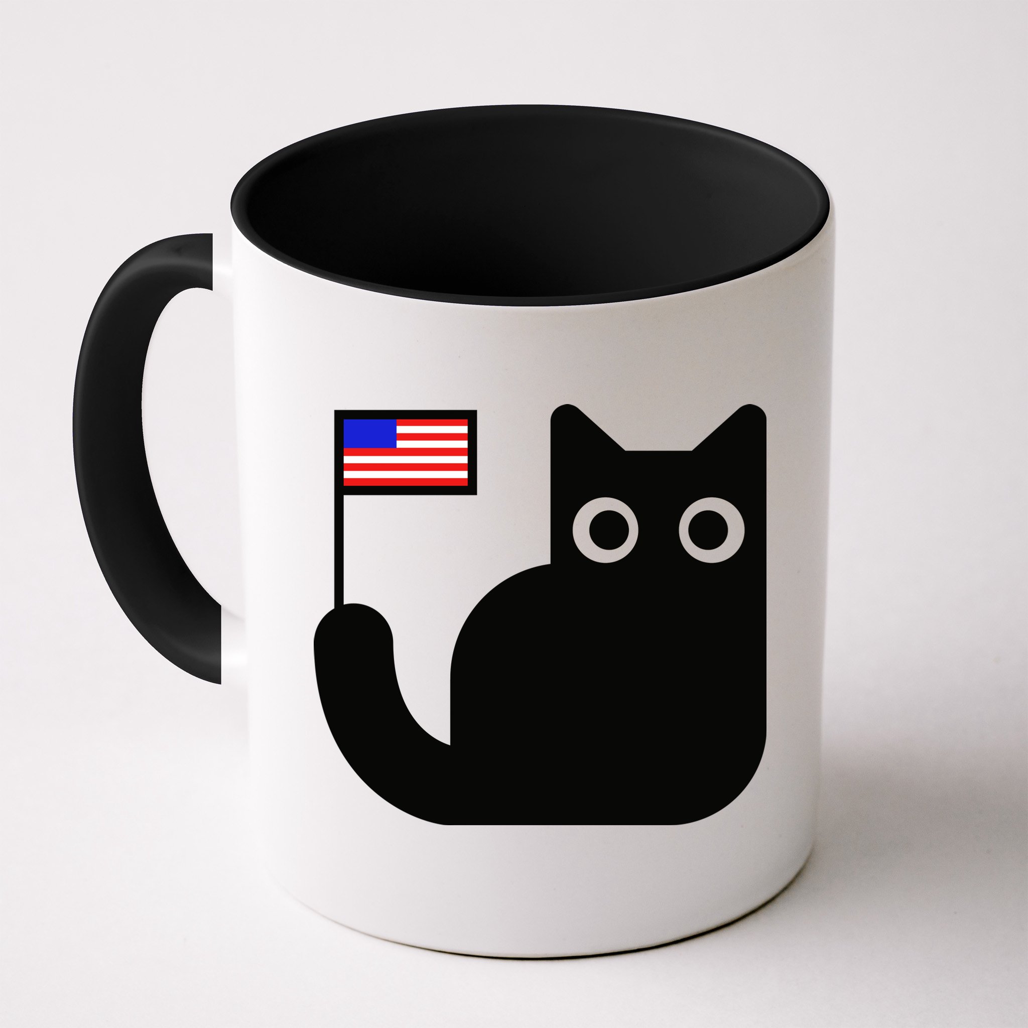 Cute Cat USA Tail Flag Mug