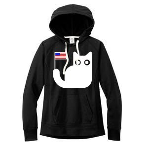 Cute Cat USA Tail Flag Women's Fleece Hoodie