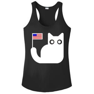 Cute Cat USA Tail Flag Ladies PosiCharge Competitor Racerback Tank