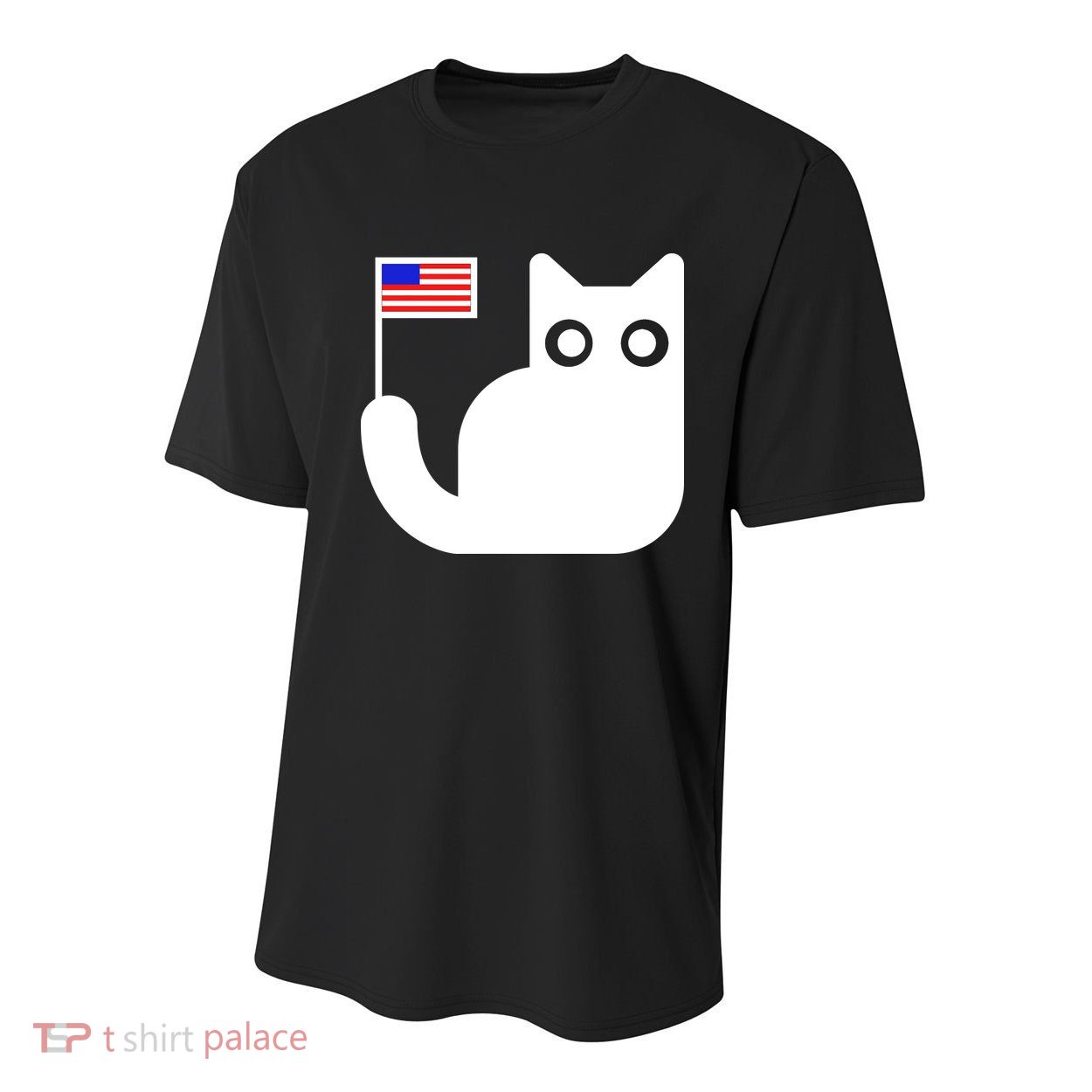Cute Cat USA Tail Flag Youth Performance Sprint T-Shirt