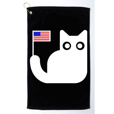 Cute Cat USA Tail Flag Golf Towel