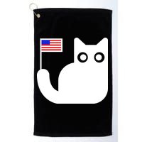 Cute Cat USA Tail Flag Golf Towel