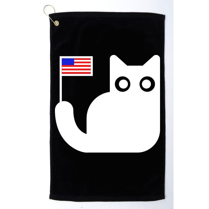 Cute Cat USA Tail Flag Golf Towel