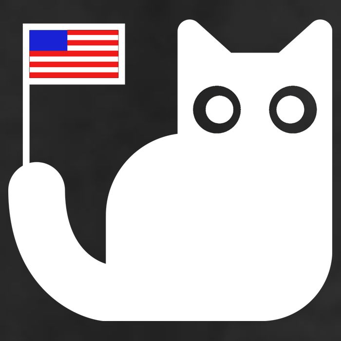 Cute Cat USA Tail Flag Golf Towel