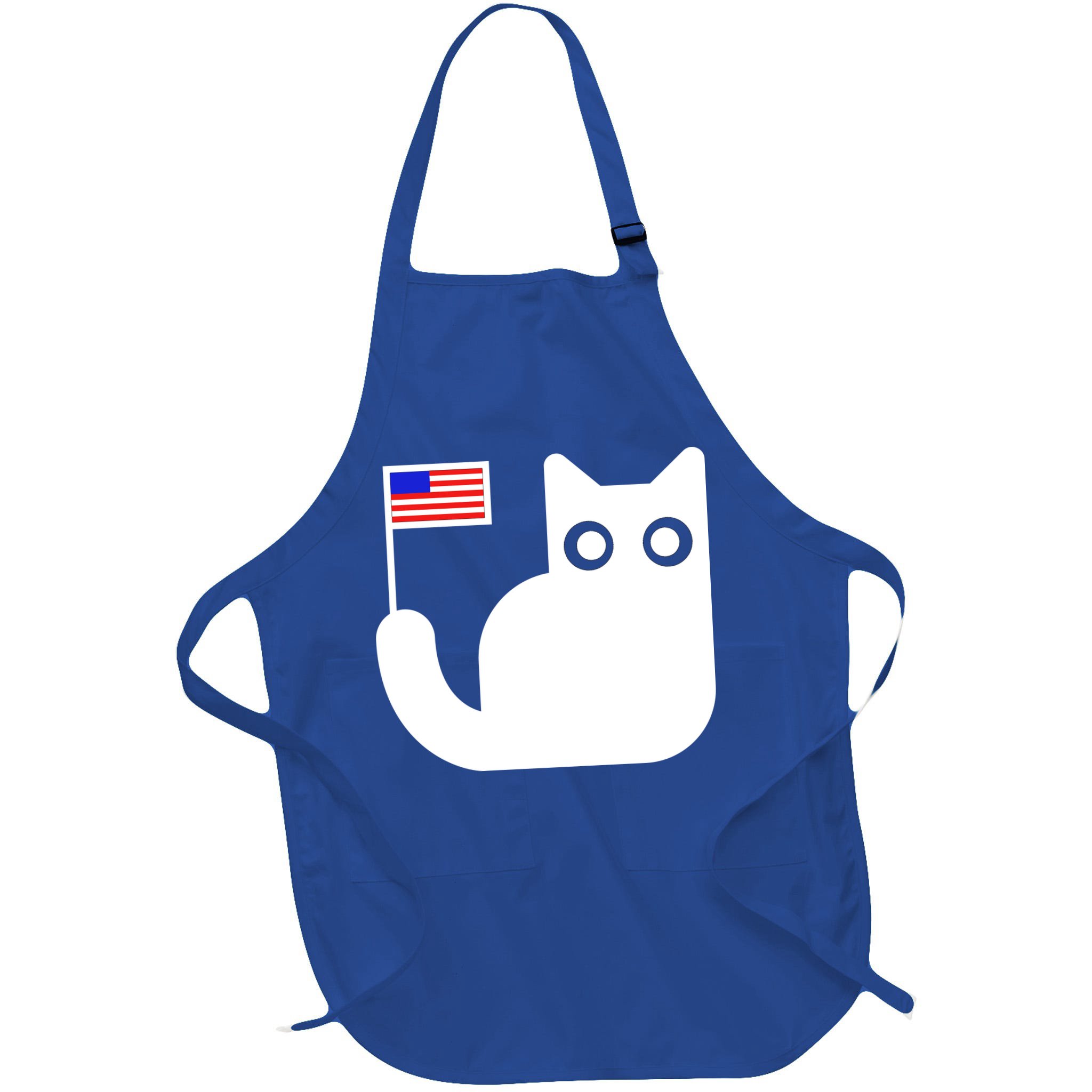Cute Cat USA Tail Flag Apron