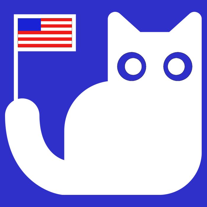 Cute Cat USA Tail Flag Apron