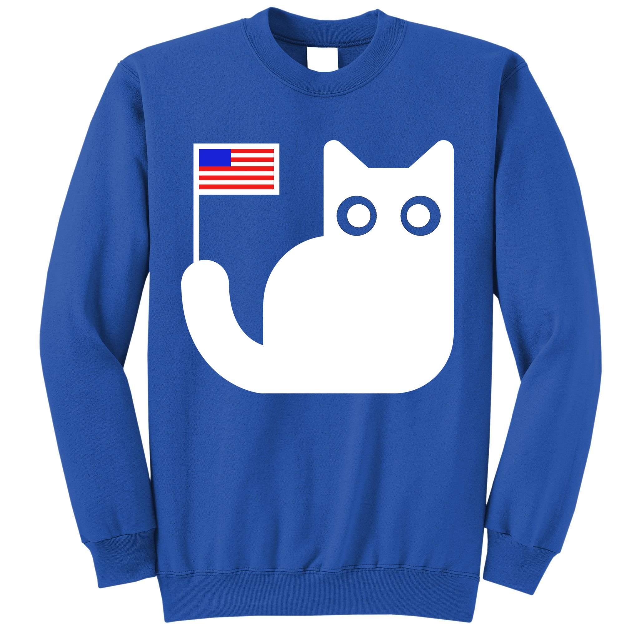 Cute Cat USA Tail Flag Sweatshirt