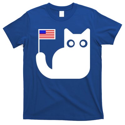 Cute Cat USA Tail Flag T-Shirt