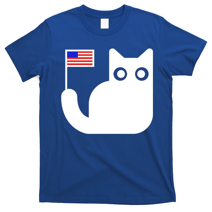 Cute Cat USA Tail Flag T-Shirt