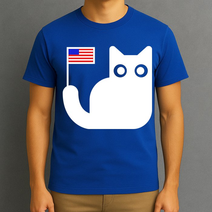 Cute Cat USA Tail Flag T-Shirt