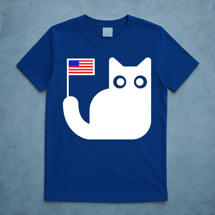 Cute Cat USA Tail Flag T-Shirt