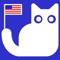 Cute Cat USA Tail Flag T-Shirt