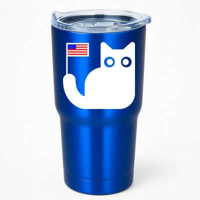 Cute Cat USA Tail Flag Tumbler