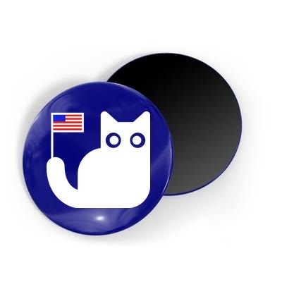 Cute Cat USA Tail Flag Magnet