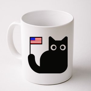 Cute Cat USA Tail Flag Coffee Mug