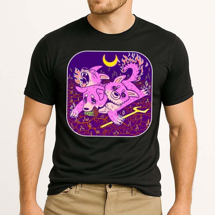 Cute Cerberus 3 Headed Puppy Dog of Hell Cooling Performance Crew T-Shirt