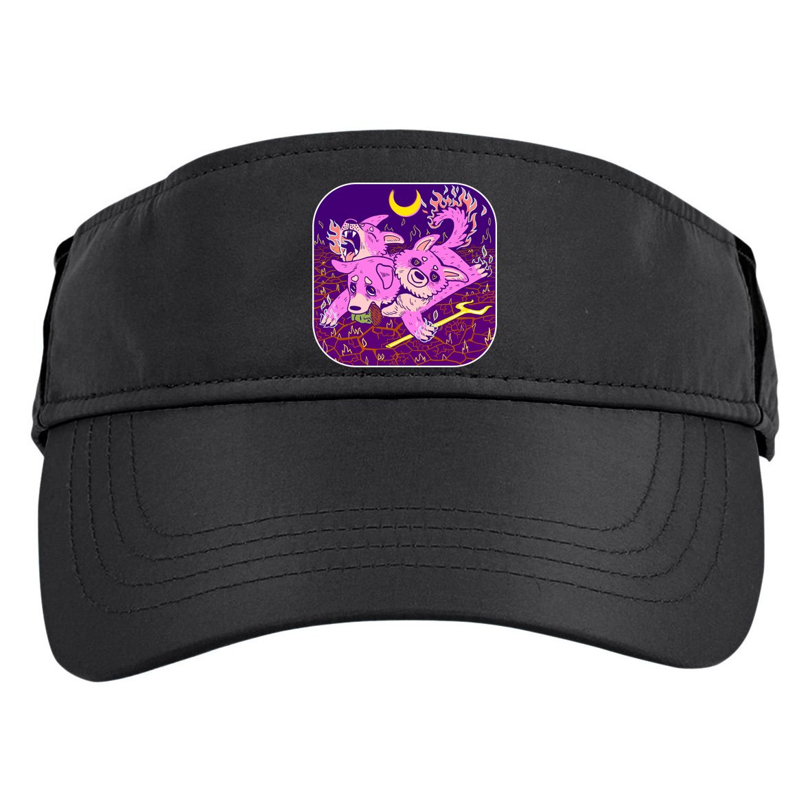 Cute Cerberus 3 Headed Puppy Dog of Hell Adult Drive Performance Visor