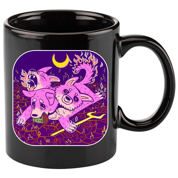 Cute Cerberus 3 Headed Puppy Dog of Hell 11oz C Handle Ceramic Mug