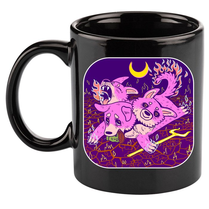 Cute Cerberus 3 Headed Puppy Dog of Hell 11oz C Handle Ceramic Mug