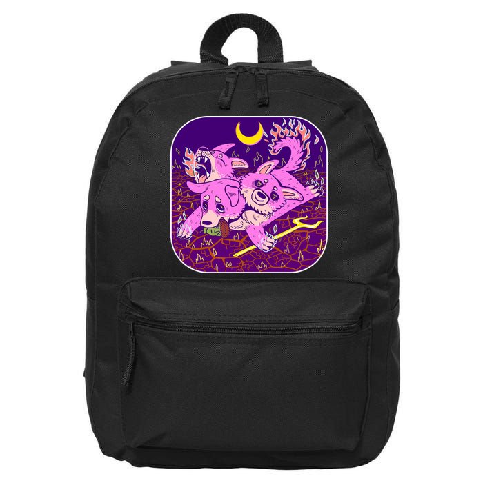 Cute Cerberus 3 Headed Puppy Dog of Hell 16 in Basic Backpack