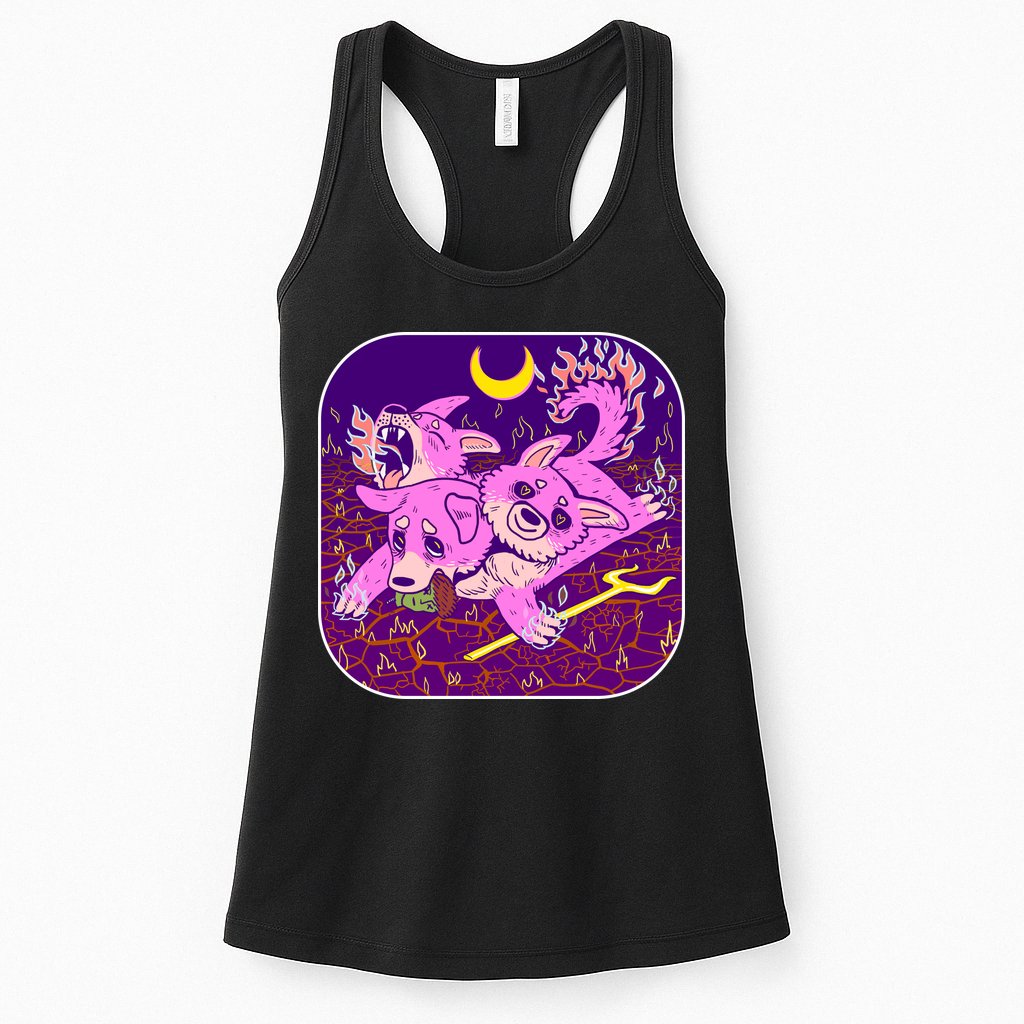 Cute Cerberus 3 Headed Puppy Dog of Hell Womens Tank Top