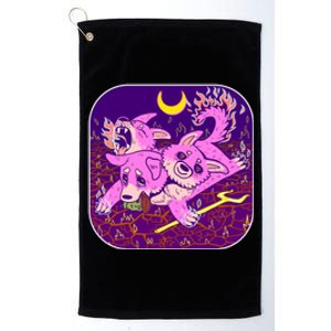 Cute Cerberus 3 Headed Puppy Dog of Hell Platinum Collection Golf Towel