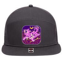 Cute Cerberus 3 Headed Puppy Dog of Hell 7 Panel Mesh Trucker Snapback Hat