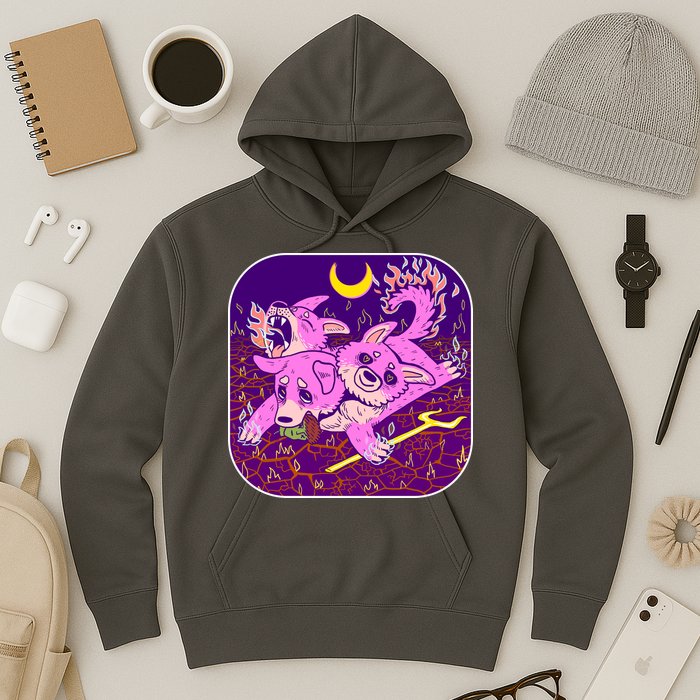 Cute Cerberus 3 Headed Puppy Dog of Hell Hoodie