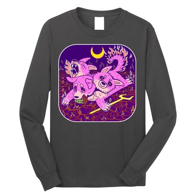 Cute Cerberus 3 Headed Puppy Dog of Hell Long Sleeve Shirt
