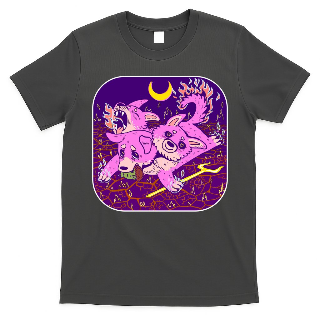Cute Cerberus 3 Headed Puppy Dog of Hell T-Shirt