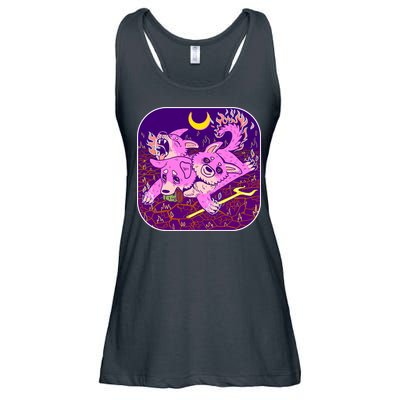 Cute Cerberus 3 Headed Puppy Dog of Hell Ladies Essential Flowy Tank