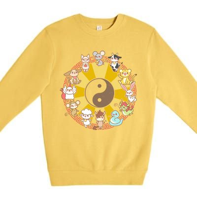 Cute Chinese Zodiac Animals Premium Crewneck Sweatshirt