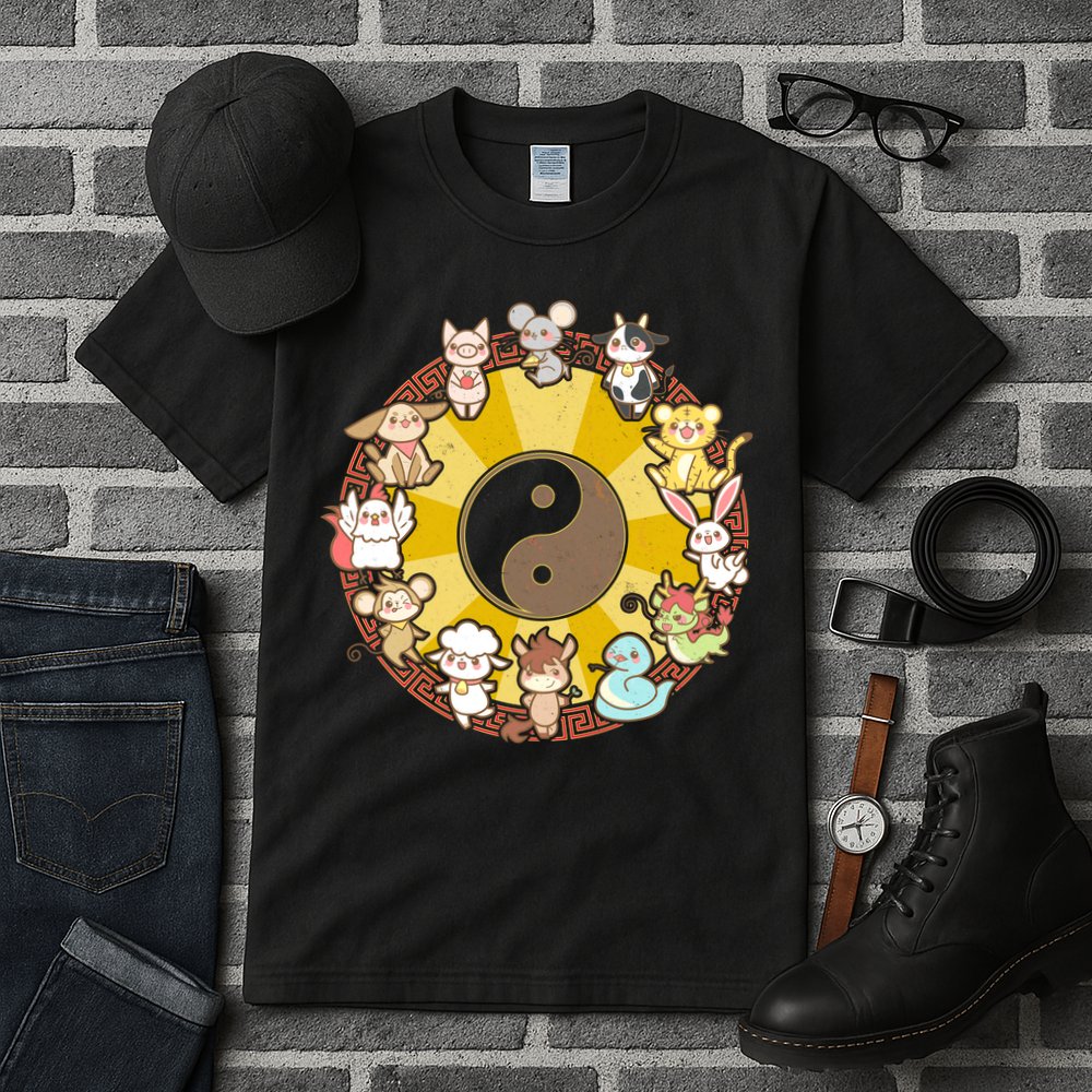 Cute Chinese Zodiac Animals Tall T-Shirt