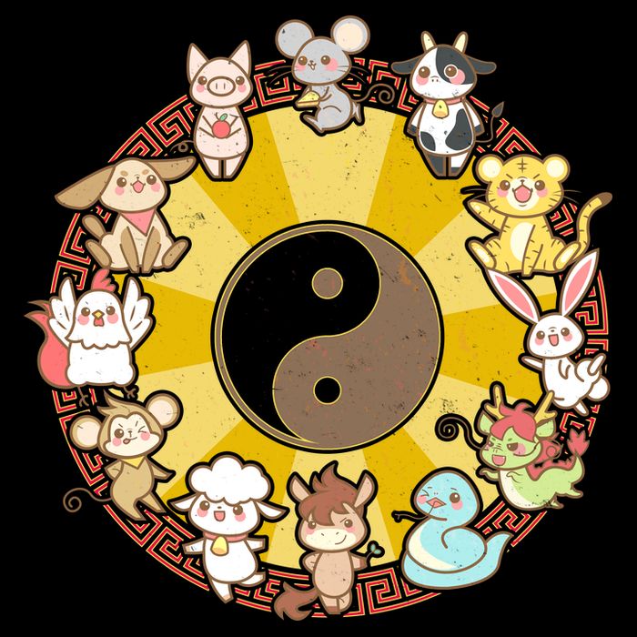 Cute Chinese Zodiac Animals Tall T-Shirt