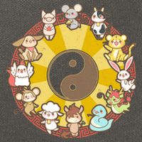 Cute Chinese Zodiac Animals Cotton Canvas Backpack