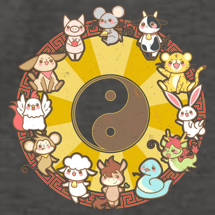Cute Chinese Zodiac Animals Vector Backpack