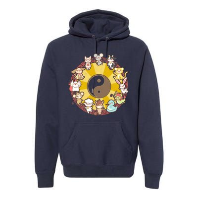 Cute Chinese Zodiac Animals Premium Hoodie