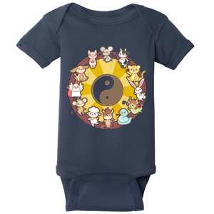 Cute Chinese Zodiac Animals Baby Bodysuit