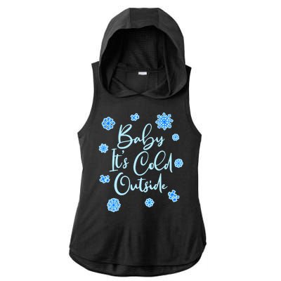 Cute Christmas Baby It's Cold Outside  Ladies PosiCharge Tri-Blend Wicking Draft Hoodie Tank